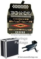 Rossetti Diatonic Deluxe Accordion - Black